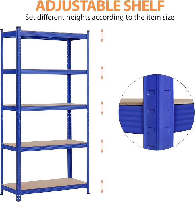 Topeakmart 5-Tier Utility Shelves, Metal Storage Shelves Unit Adjustable Garage - Image 7