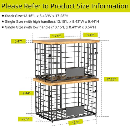 2-Pack Stackable Wire Baskets - Image 3