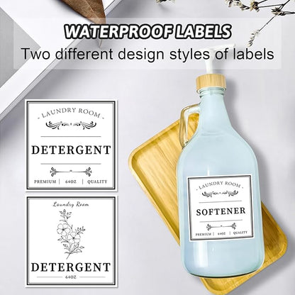 2 Pcs Glass Laundry Detergent Dispenser Bottle, Liquid Laundry Soap Dispenser - Image 3