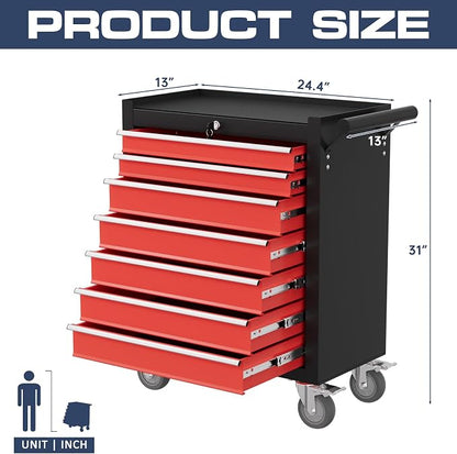 7-Drawer Tool Chest, Rolling Tool Cart - Image 3