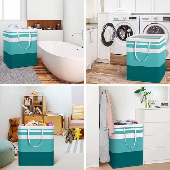 HomeHacks 2-Pack Large Laundry Basket, Waterproof, Freestanding Laundry Hamper - Image 6