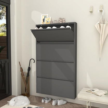 GREATMEET Black Shoe Cabinet Storage by GREATMEET