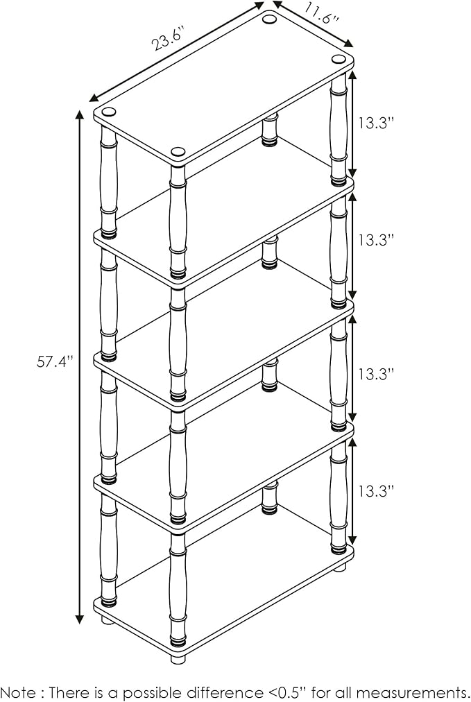 Furinno Turn-N-Tube 5-Tier Multipurpose Shelf / Display Rack / Storage Shelf / - Image 3