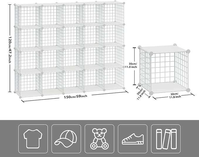 HUBSON Wire Cube Storage Organizer, Book/Toy/Craft/Potted Plants and petCloset - Image 3