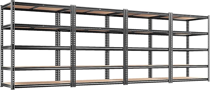 REIBII 2020LBS Storage Shelves 5 Tier Garage Shelving Heavy Duty, Adjustable by REIBII