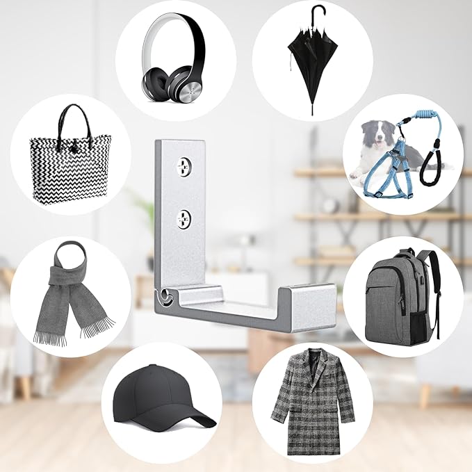 OHIYO 6Pcs Foldable Hooks for Hanging Coat & Bags & Hat & Key Wall Mounted - Image 5