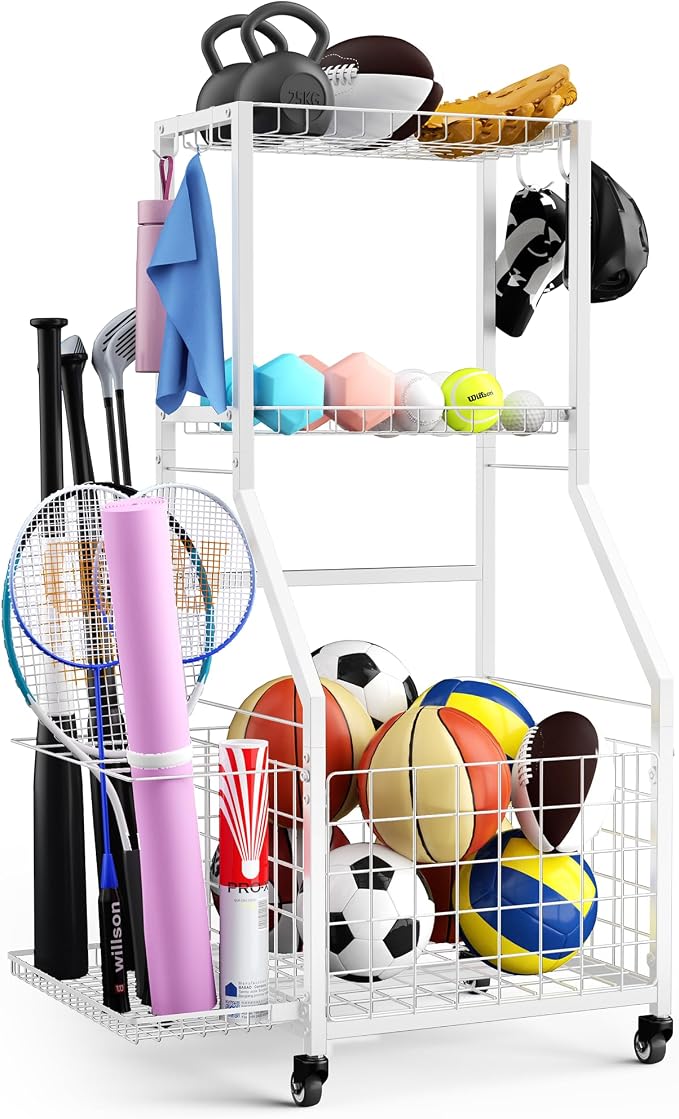 Sports Equipment Garage Organizer, Garage Ball Storage Rack by DUDUXI