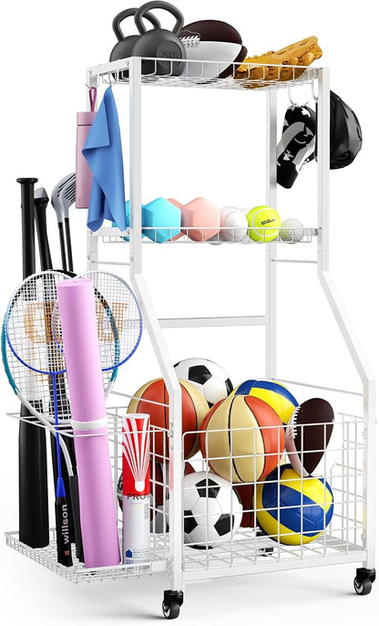 Sports Equipment Garage Organizer, Garage Ball Storage Rack by DUDUXI