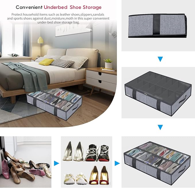 Onlyeasy Under Bed Shoe Storage Organizers - Image 5