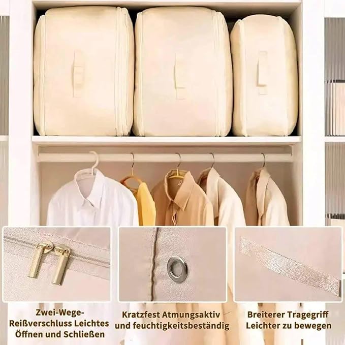 Ultra Space Saving Self Compression Organizer, 4 Pack Comforter Storage Bags - Image 9