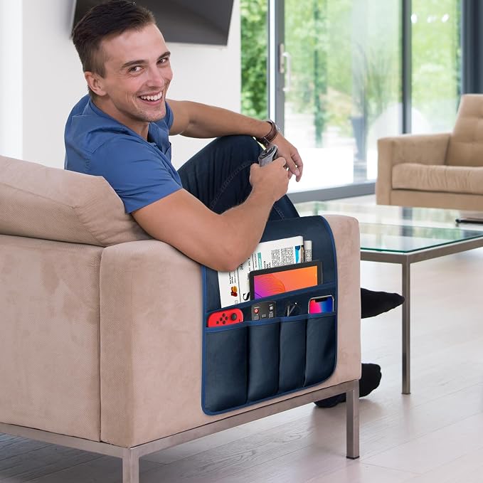 TV Remote Control Holder Couch Caddy, Non-slip Bedside Caddy Organizer - Image 2