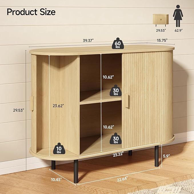 40" Sideboard Buffet Cabinet - Image 2