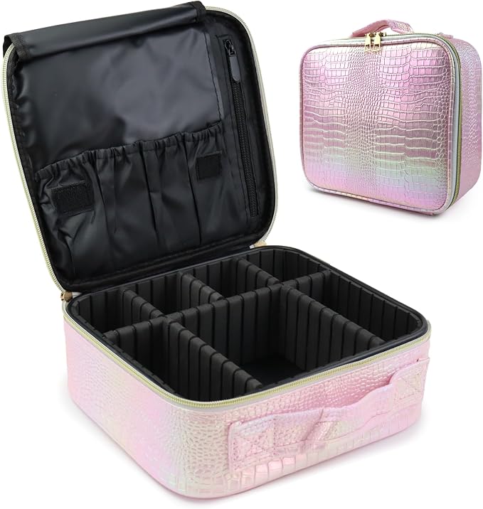 Travel Makeup Bag Makeup Cosmetic Train Case Organizer Portable Storage Bag by SLUMAZI