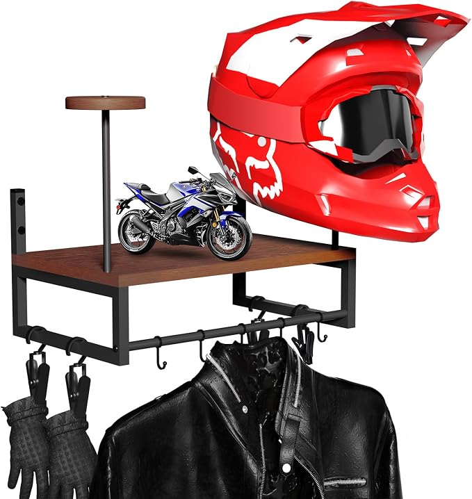 Helmet Holder Wall Mount, Retro Helmet Rack by GHWMYD