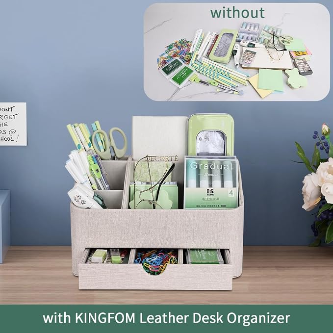KINGFOM Desk Organizer with Drawer, Desk Organizer and Accessories 5 - Image 6
