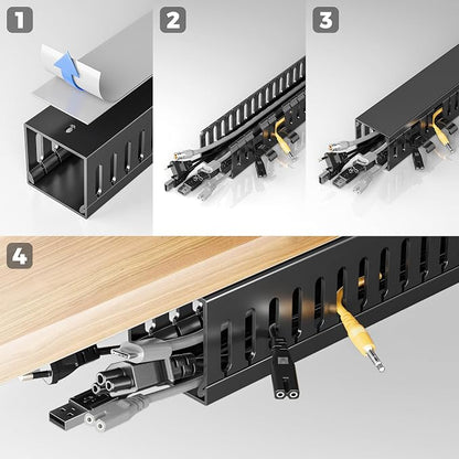 Yecaye 62.8in Cable Raceway, Large Under Desk Cable Management - Image 9