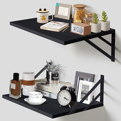 Tectocker-DOU 2 Pc Deep Floating Shelves ; Wall Mounted Hanging Shelves by Tectocker-DOU