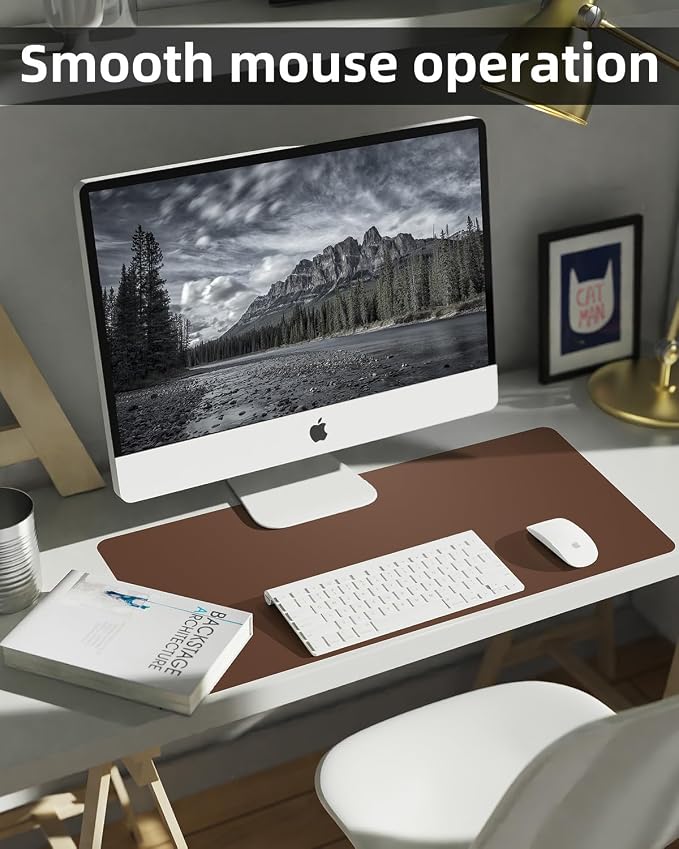 PULeather Non-Slip Desk Mat, Large Mouse Pad & Laptop Desk Pad - Image 5