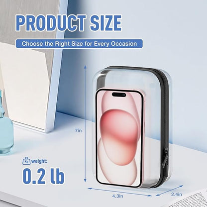 2 Pcs Clear Hard Shell Zipper Case, BIiss Plastic Bins - Image 5