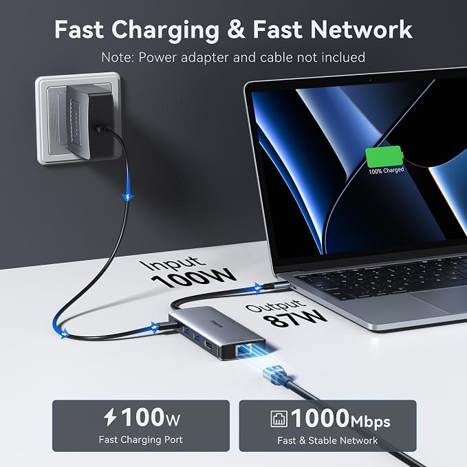 USB C Hub Ethernet USB C Adapters - Image 4