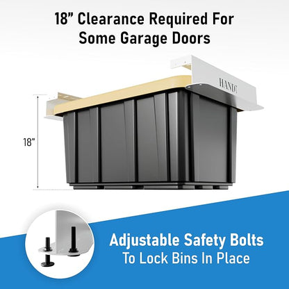 HANDT Overhead Garage Storage Rack, Connectable Heavy Duty Metal Ceiling Rails - Image 7