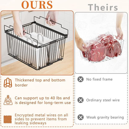 Large Freezer Organizer Bins，Upgraded Bottom Leak-Proof net，Fit 5 to 9 Cu Ft - Image 3