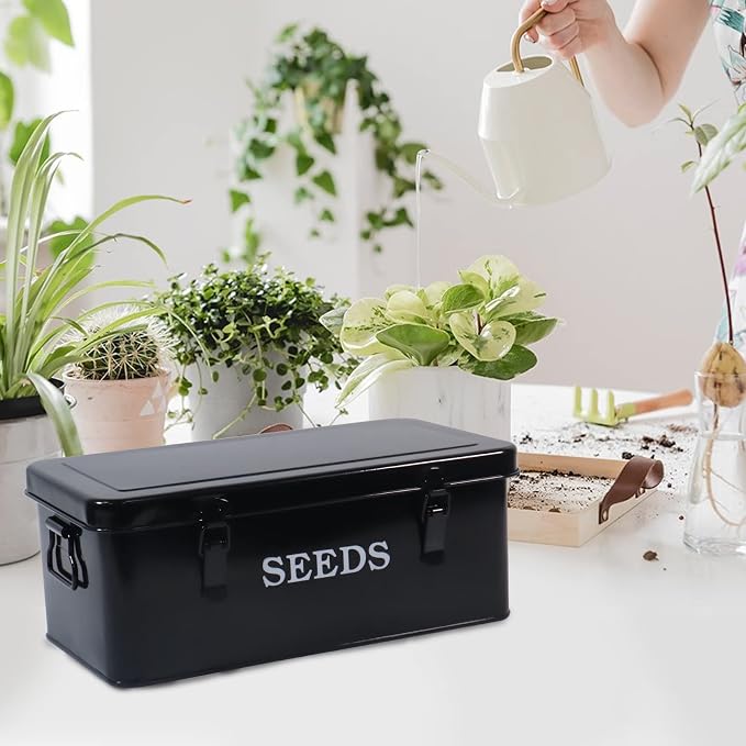 Seed Storage Box Metal Seed Container Seed Packet Storage Organizer, Seed - Image 4