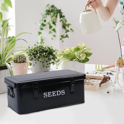 Seed Storage Box Metal Seed Container Seed Packet Storage Organizer, Seed - Image 4