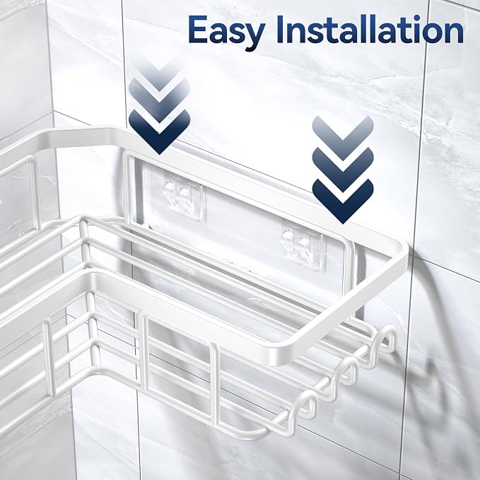 YASONIC Corner Adhesive Shower Caddy, - Image 6