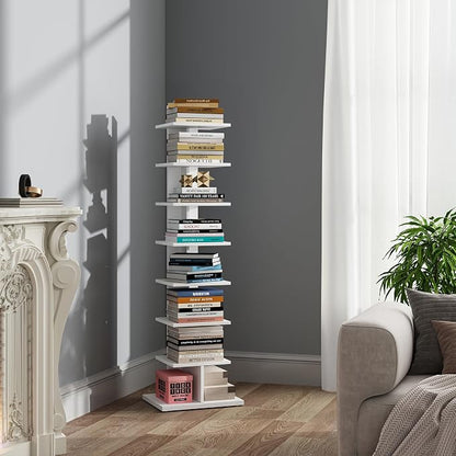 TUTOTAK Book Shelf, Narrow Spine Bookshelf, 8-Tier Bookcase by ChoosetutotakFurnitureBuildYourCozyHome