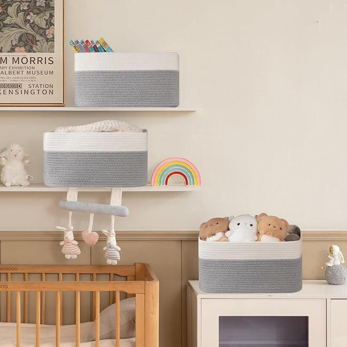 4 Pack Storage Baskets for Organizing, Woven Baskets for Shelves - Image 5