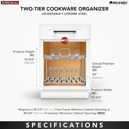 Rev-A-Shelf 2-Tier Kitchen Cabinet Pullout 20.75" Cabinet Organizer - Image 5
