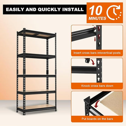 Big RED Storage Shelving Unit, 5-Tier Adjustable Storage Shelves, Heavy Duty - Image 4