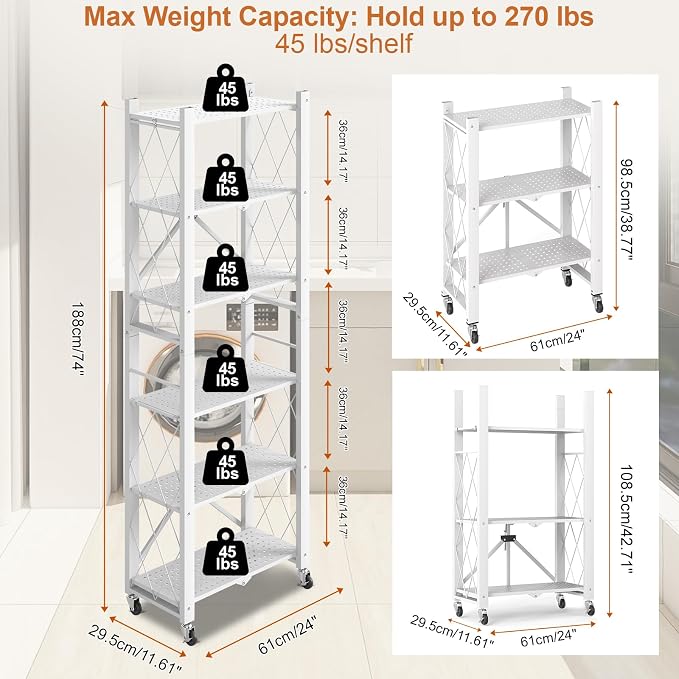 6-Tier Foldable Storage Shelves - Image 2