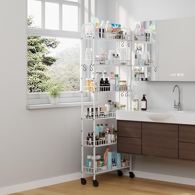6 Tier Slim Rolling Storage Cart - Image 8