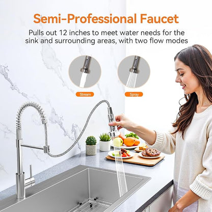 33 x 22 Drop-In/Undermount Kitchen Sink, TECASA Single Bowl Kitchen Sink - Image 4