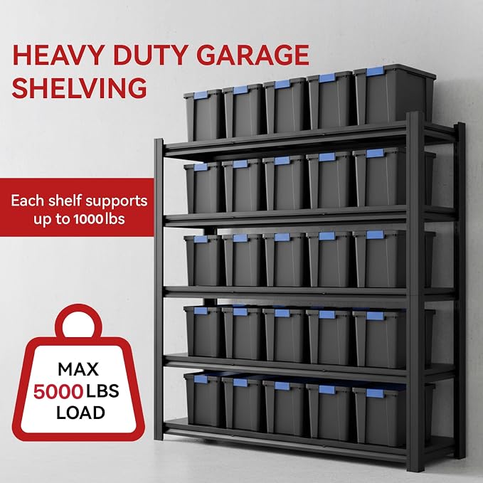 84" H Heavy Duty Metal Storage Shelving, 5000 LBS Capacity - Image 4