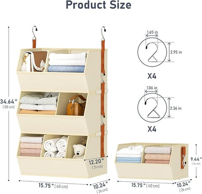 Hanging Closet Organizer Extra Large, Clothes Hanging Shelves - Image 2