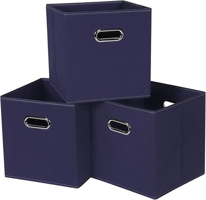 Fabric Cubby Storage Bins，13x13x13 Inches ，Cube Organizer Bins Foldable Storage by Yunkeeper