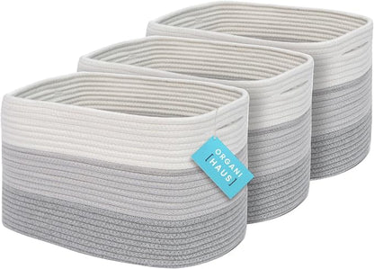 OrganiHaus Set of 3 Gray Woven Storage Baskets by OrganiHaus