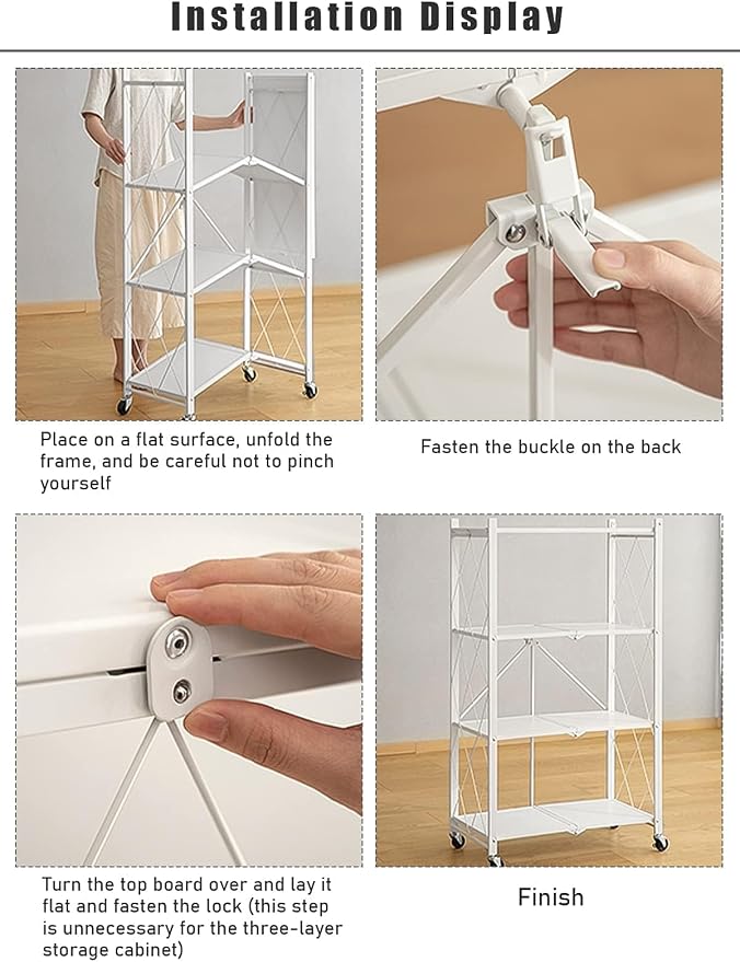 3-Tier Foldable Standing Shelf Units - Image 5