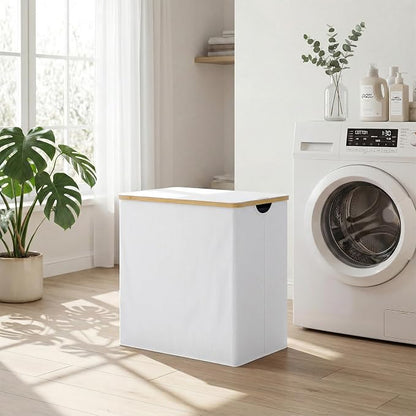 efluky Laundry Hamper with Lid, Double Laundry Basket with 2 Removable Bags - Image 7