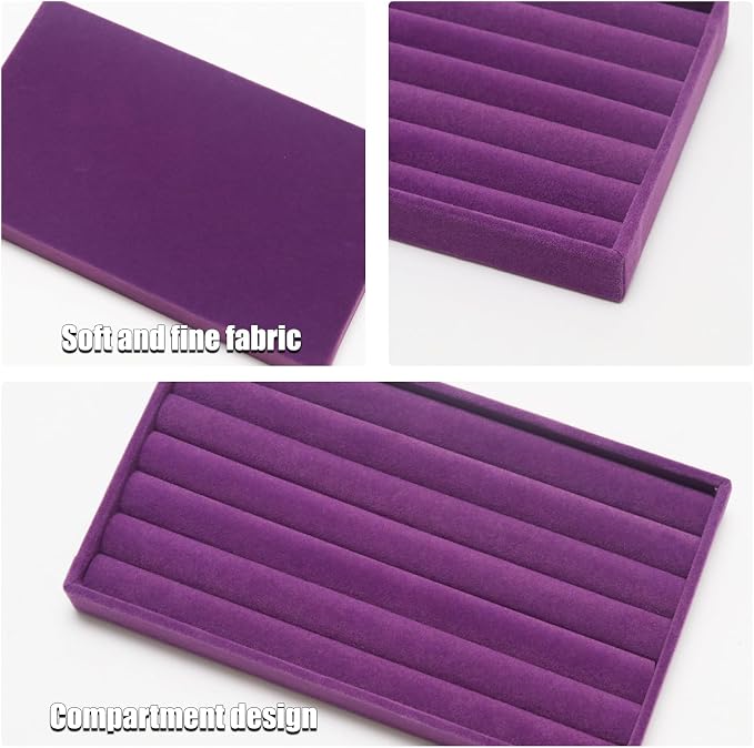 Velvet Jewelry Trays for Drawers, 8 Rolls | Stackable Jewelry Drawer Organizer - Image 3