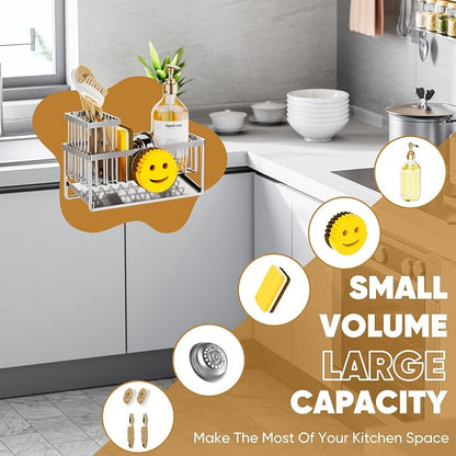 Sponge Holder for Kitchen Sink, Smiley Face Sink Caddy - Image 7