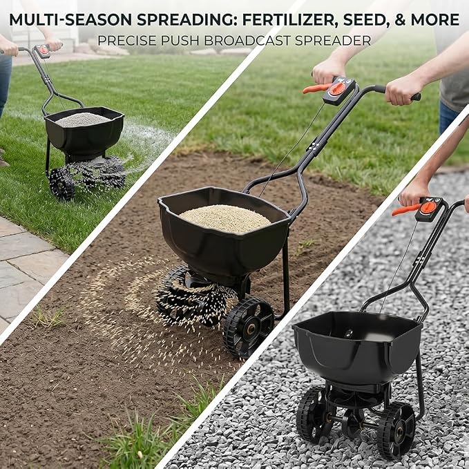Walk-Behind Hand Push Broadcast Spreader, 10 ft Spreading Width Manual - Image 5