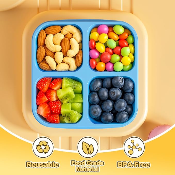 Canfanni 6 Pcs Snack Box Container Set, Reusable 3&4 Compartment Meal Prep - Image 4