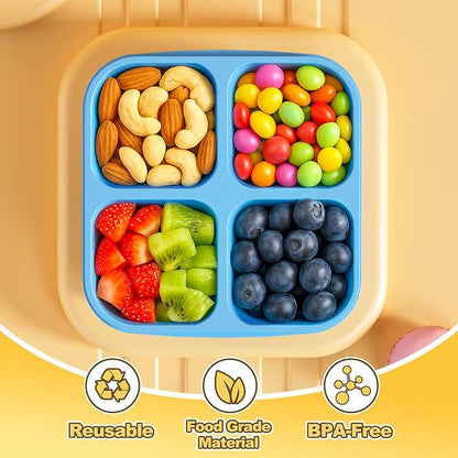 Canfanni 6 Pcs Snack Box Container Set, Reusable 3&4 Compartment Meal Prep - Image 4