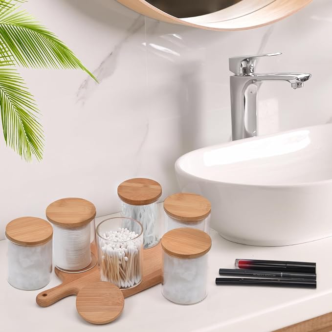 6 Pack Glass Qtip Holder Dispenser Set - Image 4