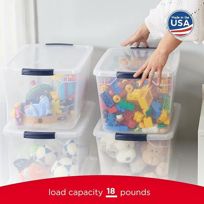 Rubbermaid Cleverstore Clear 32 Qt, 6 Pack Stackable Plastic Storage Bins - Image 5