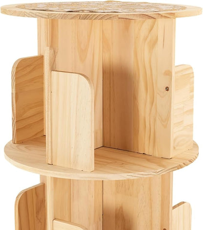 LOYALHEARTDY Rotating Bookshelf 360 Display 4 Tier Floor Standing Bookcase - Image 5